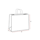 Eddie's Recycled Kraft Shopper Paper Bag - 16" W x 6" D x 12" H - Black - 250 Pack-Colour: Black