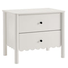 Modway Emmeline Scalloped 2-Drawer Nightstand - White-Full-Glide Drawers