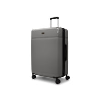 Bugatti Monaco 30.5" Hardside Check-in Luggage - Vegan Leather Trim -  Grey-Made of lightweight and resistant ABS/PC with PU leather trim