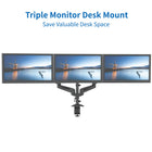 ShoppingAll Adjustable Triple Gas Spring Monitor Mount Desk Stand for 15"-32" Monitors - Black-Keep your cables neat and organized with our built-in cable clips, save your desk space and keep your workstation clean