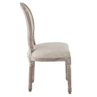 Modway Arise Vintage French Upholstered Fabric Dining Side Chair - Beige - 2 Pack-Fluted Solid Wood Frame