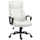 Vinsetto High Back Executive Massage Office Chair with 6-Point Vibration - White-Stand-out executive design, wrapped in sleek PU leather