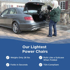 Journey Air Elite Lightweight Folding Power Chair - Red-Supports up to 240 lb for dependable daily use
