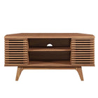 Modway Render 46" Corner TV Stand - Walnut-Adjustable Shelves