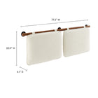Modway Anela Wall-Mounted Chenille Upholstered King Size Headboard - Cream Walnut-Chenille Upholstery