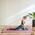 Soozier Folding Gymnastics Tumbling Mat - Exercise Mat with Carrying Handles for Yoga - MMA - Martial Arts - Pink - 4' W x 8' L x 2" D-2" Thick firm high-density EPE eco-friendly foam for ultimate comfort and durability 