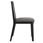 Modway Monarch Wood and Rattan Dining Side Chair - Black/Grey-Arrives Fully Assembled