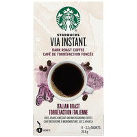 Starbucks VIA Ready Italian Roast Brew Coffee - 8 Pack-Tear open pack and simply add water - coffee brews in 10 seconds