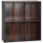 HOMCOM Wood Small Bookshelf 2 Tier Storage Rack - Walnut-High quality particle board in matt finish effect carcass which is water and scratch resistant 