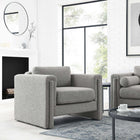 Modway Visible Boucle Fabric Armchair - Light Grey-Dense Foam Padding