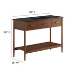 Modway Zaire 48" Single Sink Bathroom Vanity - Walnut/Black-Two Spacious Side Drawers