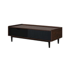 Manhattan Comfort Duane 47.24" Mid-Century Modern Coffee Table - Dark Brown and Black-30 Day Limited Manufacturer's Warranty