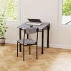 HOMCOM 3-Piece Drop Leaf Dining Set with Folding Table - Light Grey-The MDF top allows easy cleaning, while the metal structure increases its sturdiness and stability