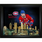 Nick Suzuki Montreal Canadiens Skyline - Framed Print - 20" x 16"-Premium virtual frames