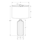 Monarch Specialties 23" H Contemporary Table Lamp - Blue Ceramic / Ivory / Cream Shade-Designed from high-quality materials, this table lamp is backed by a 2 year limited warranty against manufacturer defects, providing peace of mind and reliability in your decorative lighting choice