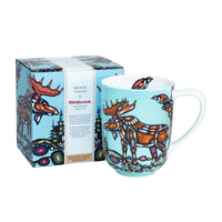 Oscardo Moose by John Rombough Porcelain Mug - 485ml-Indigenous Art Design - Moose by John Rombough, Chipewyan Dene artist, First Nations artwork celebrating cultural heritage and tradition