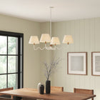 Modway Sunlit Squiggle 4-Arm Pendant Light - Natural/White-Hardwired Construction