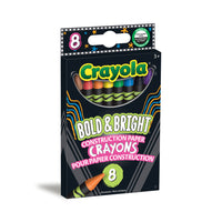 Crayola Bold & Bright Construction Paper Crayons - 8 Count-Crayola Crayons are designed with a focus on true colour, smoothness, and durability