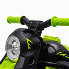 Qaba 3 Wheels 6V Kids Electric Motorcycle with LED Headlight - Green-Colour: Green 
