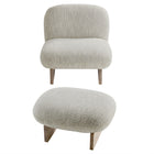 Modway Loyal Boucle Fabric Accent Chair and Ottoman Set - Pearl Oak-8