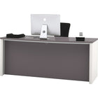 Bestar Connexion Collection Double Pedestal Executive Desk, Sandstone & Slate-Deluxe 2.5mm shock-resistant PVC edge banding