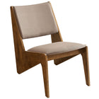 Modway Rylina Vegan Leather Accent Chairs - Walnut Brown - Set of 2-Low Profile Reclined Seat