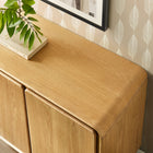 Modway Lumo 2-Door Curved Wood Accent Cabinet - Oak-Wood Veneer Construction