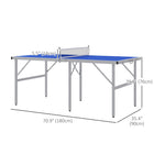 Soozier 6' x 3' Mini Ping Pong Table Set with Aluminium Frame-Aluminum frame with painting well resist water and rust 