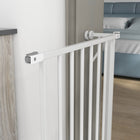 PawHut 30"- 34" Extra Wide Dog Gate with Double Locking System - White-Colour: White