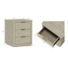 Manhattan Comfort Evelyn 20" Modern 3-Drawer Nightstand - Natural-Smooth Rounded Edges Add a Modern Charm and Enhance Safety