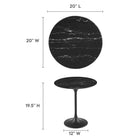 Modway Lippa 20" Round Faux Marble Side Table - Black-Artificial Marble Tabletop