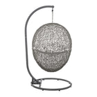 Modway Encase Outdoor Patio Rattan Swing Chair - Grey White-Assembly Required