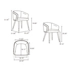 Manhattan Comfort Reeva 23.23" Modern Leatherette Upholstered Dining Chair - Walnut and Cream  - Set of 2-Character From All Ends! Tasteful Wooden Back Frame with Geometric Side Chevron View. Front Upholstered with Tight Fit Leatherette and Beautiful Stitching