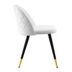 Modway Cordial Performance Velvet Dining Chairs - White - 2 Pack-Assembly Required