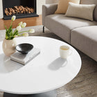 Modway Lippa 36" Round Coffee Table - Black White-Non-Marking Felt Pad