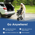 Journey Zoomer Lightweight Folding Power Chair - Blue-Top speed of 3.7 mph supports smooth everyday travel