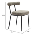 Zuo Kede Dining Chair - Green Tweed - Set of 2-6