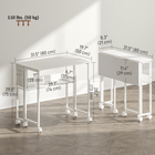 HOMCOM 31.5" Rolling Folding Desk with Wheels and Storage Bag - White-Small computer desk features a storage bag for small items to keep the study table tidy