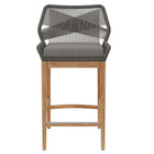 Modway Wellspring Outdoor Patio Teak Wood Bar Stool - Gray Graphite-Assembly Required