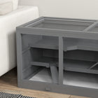 PawHut Wooden Hamster Cage Rat Cage with Slide & Tray - Grey-Colour: Grey