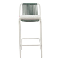Zuo Luft Barstool - White/Green - Set of 2-Removable and washable cushion cover
