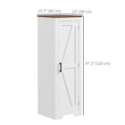HOMCOM 47" H Farmhouse Storage Cabinet with Adjustable Shelf for Living Room - White-Laminated particleboard and painted MDF for easy maintenance 
