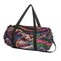 Oscardo Salmon Hunter by Don Chase Travel Bag-Authentic Indigenous Art Designs - Showcases vibrant artwork by First Nations, Inuit, and Métis artists from across Canada, celebrating culture and creativity in every travel bag