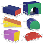 Qaba Soft Play, Foam Climbing Blocks for Toddlers - Multicolored - Set of 7-Clean the covers with a disinfectant wipe 