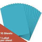 JAM Paper Full Page Labels, 8.5 x 11 Sticker Paper, AstroBrights Lunar Blue, 2 sets of 5 (337628605g)-Blue