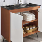 Modway Energize 36" Bathroom Vanity - Cherry/White/Black-Dual Soft-Close Doors