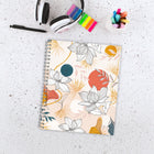Mead 2026-27 Artisan Floral Lines Weekly/Monthly Hard Cover Planner - 11" x 9" - Multicolour - Bilingual-One month per 2 page spread has open daily blocks, a notes section and past/future month reference calendars