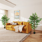 HOMCOM 5' Artificial Ficus Trees for Indoor Home Decor - Green - 2 Pack-Sturdy nursery pots provide stable bases 