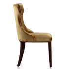 Manhattan Comfort Reine 19.7" Traditional Velvet Upholstered Dining Chairs - Antique Gold and Walnut - Set of 2-Weight Capacity: 300 lb. Seat Height: 18.5"