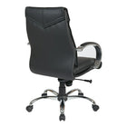 Fauteuil de direction en cuir ProLine Deluxe avec dossier moyen, noir-Réglage verrouillable de l’axe du genou et tension de l’inclinaison ajustable